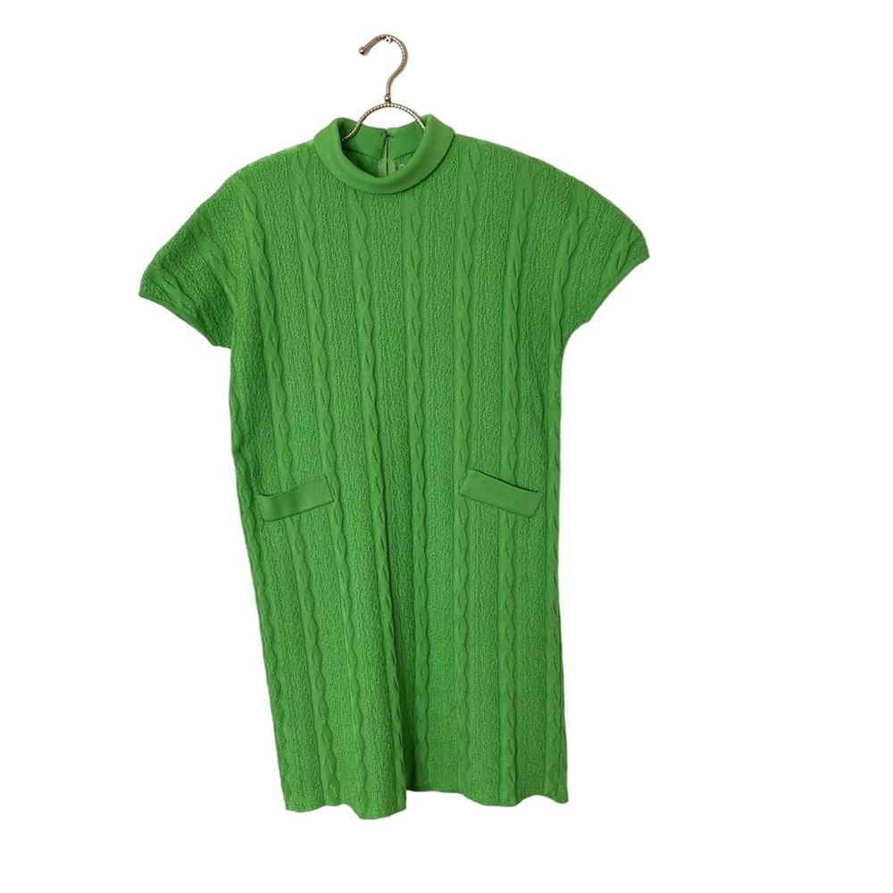 Vintage Mod Dress silan TREVIRA 2000 Made In Italy Texturized Polyester 60s